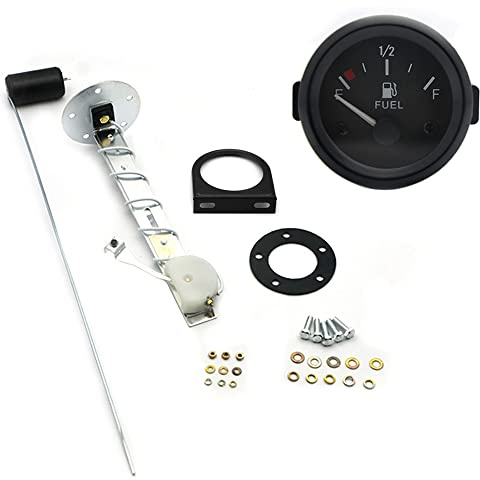 CENPEK Indicatore di Livello Carburante 2 Pollici 52 mm Misuratore di Livello Carburante Universale per Auto con sensore di Carburante Digitale LED E-1/2-F Indicatore di Portata 12 V per Barca SUV