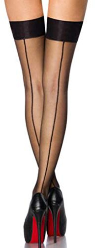 QIUhhpuy Damen Mikrofaser Strapsstrümpfe Strapsen Strümpfe Durchsichtige - Nylon Strümpfe für Strumpfgürtel - Rückennähten - Silky Strapsstümpfe mit Naht - Nahtstrümpfe zum Anstrapsen