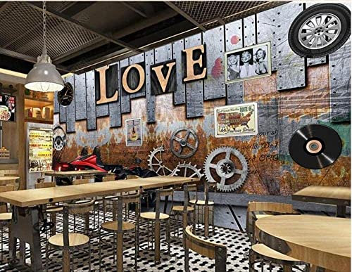 Carta Da Parati Peel And Stick 3D Stile Industriale Retrò Con Ingranaggi In Metallo Carta Da Parati Murales Soggiorno Hotel Ristorante Hall Ingresso Sala Studio Sfondo Decorazione Mu 140(L) x70(H) cm