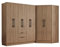 Vente-unique-Eckkleiderschrank mit 8 Türen & 2 Schubladen - 263 cm - Holzfarben - FEOVA