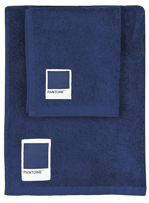 Pantone – Toallas de baño para cara y bidé de rizo de puro algodón 100% certificado OEKO-TEX, juego de toallas de baño para cara y invitados, 50 x 100 cm y 40 x 50 cm, suaves absorbentes, válidas