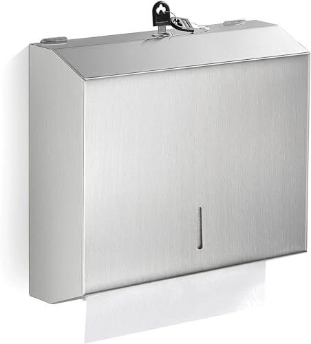 MYOYAY Paper Towel Dispenser Wall Mount - C fold/Multifold Trifold Paper Towel Dispensers, Large Capacity Stainless Steel Tissue Holder, Suitable for Bathrooms and Public Places