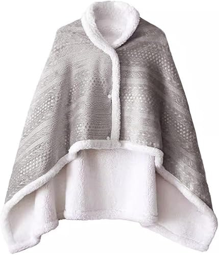Coperta Portatile In Pile Con Poncho Da Donna,Mantello Caldo Invernale, Poncho Pile Donna,Wrap Open Front Cape,Coperta Calda Invernale, Mantella Pile Da Casa,Regali Natale Donna C