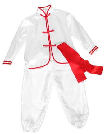 ANDRESLAD 1satz Junge Mädchen Kung Fu Trainingsanzug Traditionelle Chinesische Kampfkunst Kleidung Für Jungen Und Mädchen Langarm Uniform Für Martial Arts Aufführungen Atmungsaktiv Und