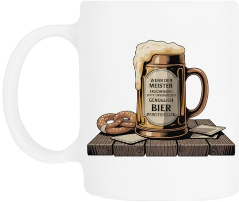 TAMBOOTEE Maestro Della Birra Bicchiere Da Bere In Ceramica Bianca