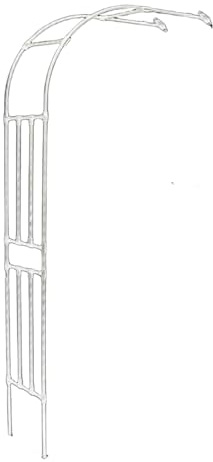 Enrejado de arco de jardín de metal de 2,6 m, pérgola negra inoxidable para plantas trepadoras, rosas y pepinos, decoración al aire libre, diseño de medio lado, 180 cm de ancho x 260 cm de alto