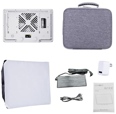 Akozon Panneau Lumineux LED RVB Rectangulaire 2500 K-9900 K 100 W CRI/TLCI 95+ LED, Lumière Vidéo Réglable, Contrôle par Application, Lumière de Studio Professionnelle pour Jeux en (Prise UE)