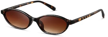 kimorn Gafas de sol ovaladas para mujer elegantes ojo de gato de los años 90 tonos estrechos modernas con protección UV gafas de sol