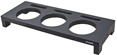 Staub 40509-374-0 Servierbrett, für 3 Mini Cocottes, Schwarzes Holz, 42 x 16 x 5 cm