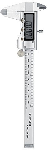 Calibre de Vernier Digital con Pantalla LCD, Calibre Digital 6 Pulgadas / 150 MM Medida Precisa, Herramienta de Medición Dimensional de Acero al Carbono, Vienen con Destornillador
