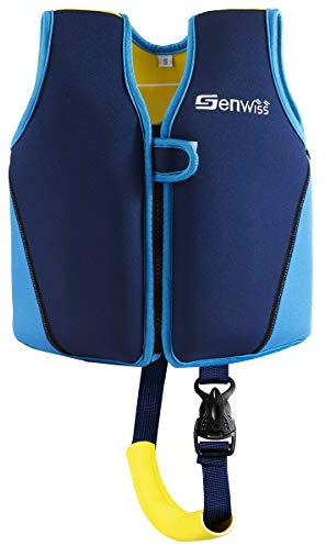 Swim Vest for Kids - Genwiss Baby Swim Jacket for Age 3-4 Years Toddler Kids Fit 28-38 lbs,Size Medium, Blue, Yellow
