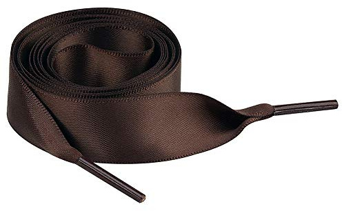 Jamron Flat Silk Satin Ribbon Shoelaces 2CM Wide for Trainers Ballerinas Pumps P13 Coffee 180 CM