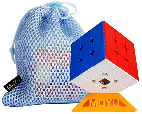 Oostifun OJIN MoYu MoFang JiaoShi 2020 RS3M 3x3x3 Würfelwürfel Klassenzimmer 2020 MF3RS3M 3X3 MF3 RS3 M V3 Würfelpuzzle mit einem Würfelstativ und einem Würfelbeutel (Stickerless)