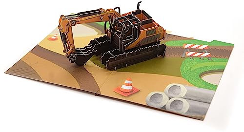Builder Bagger 3D Pop Up Karte für Geburtstag, Abschluss, Valentinstag, Vatertag, Jahrestag, Dankeschön, Genesung, alle Anlässe