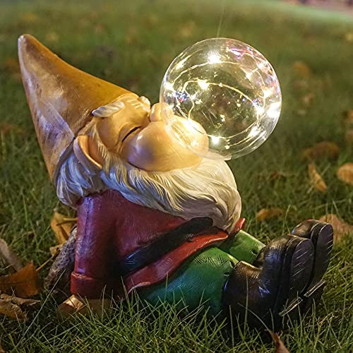 VAINECHAY Garden Statues Large Outdoor Decorations Garden Gnomes Statue Outdoor Decor with Solar Light for Yard Lawn Decoration