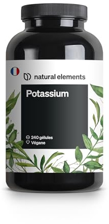 Potasio - 800 mg de citrato de potasio por dosis diaria - Soporte para la tensión arterial, la función muscular y el sistema nervioso - 240 Comprimidos - Vegano y probado en laboratorio en Alemania