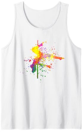 Poledance Bar Fitness Vernice Splatters Donne Pole Dance Canotta