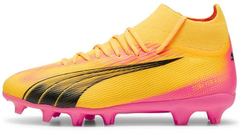 Puma Unisex Youth Ultra Pro Fg/Ag Jr Soccer Shoes, Sun Stream-Puma Black-Sunset Glow, 11 UK