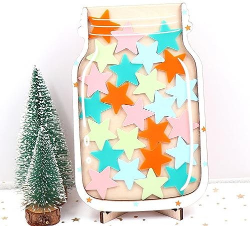 Belohnungsglas Für Kinder | Belohnungstafel Für Positives Verhalten | Reward Jar Stars | Anreizglas Töpfchen Zug Werkzeug Belohnungstafel | Mit Sternen-Stickern Zur Motivation Haushalt, Hausaufgaben
