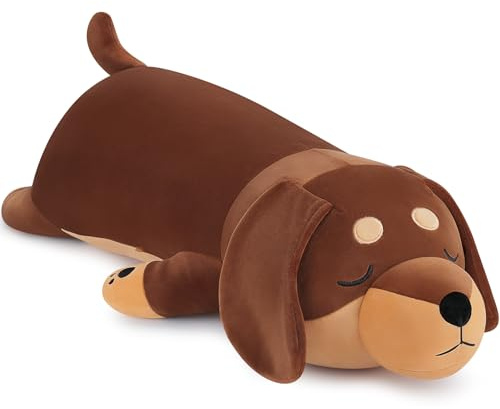 29.9 in Large Plush Dachshund Dog Stuffed Animals Large Soft Toy Puppy Kawaii Plush Pillow Giant Cuddly Toys Animal Dachshund Dog Shaped Cushion Doll Hugging Pillow Gift for Children Friends
