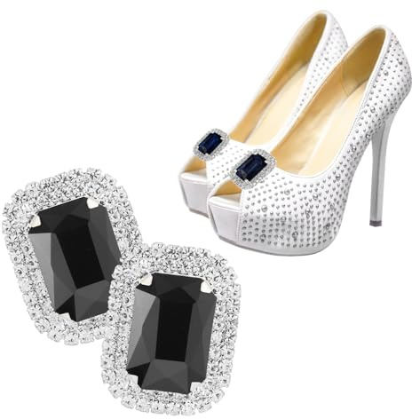 Pinzas para Zapatos -2 Piezas Elegantes Clips de Zapato de Cristal, Clips de Hebillas de Zapatos de Diamantes Nupcial Lujo, Bling Clips Decorativos Desmontables Joyería Clips