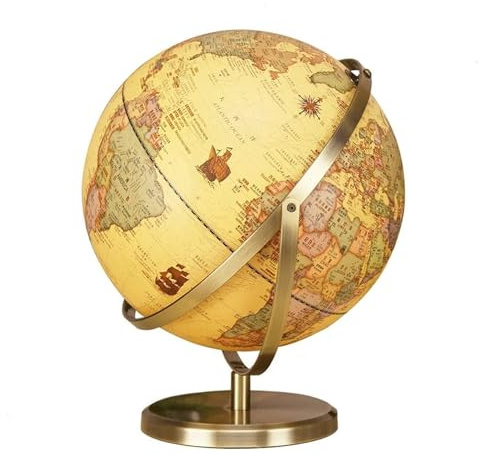LXWKAI Globos geográficos Globo Luminoso Giratorio de 720° Globo de Escritorio Retro con Base de Metal Globo terráqueo para Adultos y niños Globo Adecuado para Escritorio Oficina Estudio