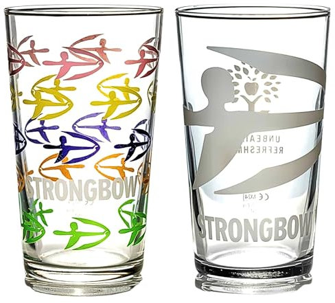 Strongbow - Vaso de pinta de sidra, 2 diseños diferentes, vasos de 56 cl, cervezas Mancave Lager Roxley