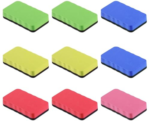 9 PcsWhiteboard Eraser Magnetic Whiteboard Erasers, Whiteboard White Board Sponge, Rubber Dry Eraser with Felt Pad, Cleaner Blackboard Erasers for Home Office Classroom