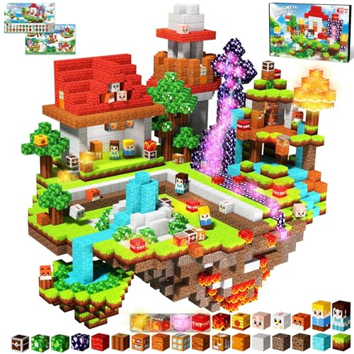 150 Pièces Blocs de Construction Magnétiques - Blocs Magnétiques pour Architectures Flottantes, Châteaux Magiques en l'Air et Mondes d'Animaux | Set Créatif de Blocs de Construction Magnétiques Jouet