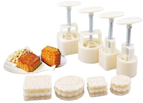 Generisch Stampo per torte di luna, 4 pezzi, per alimenti, fai da te con motivi, per dolci, dessert, snack, cucina, festa di luna, festa di compleanno, per principianti e famiglie