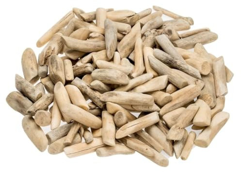 NaDeco Treibholz, getrommelt, Größe ca. 3-7cm, Packung mit ca. 1kg | Schwemmholz | Driftwood | Drift Wood | Deko-Holz | Naturholz | Holzstücke | Marine Deko | Hölzer und Wurzeln