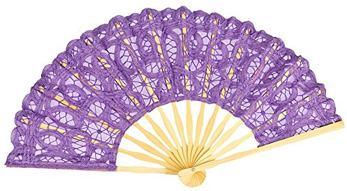 VON LILIENFELD Éventail Dentelle Femme Accessoire Carmen Violet