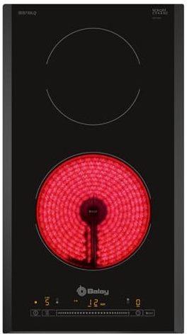 Balay - Placa vitrocerámica, 30 cm, Control Deslizante 17 niveles, Programación de tiempo de cocción, 2 zonas, Boost, 3EB730LQ