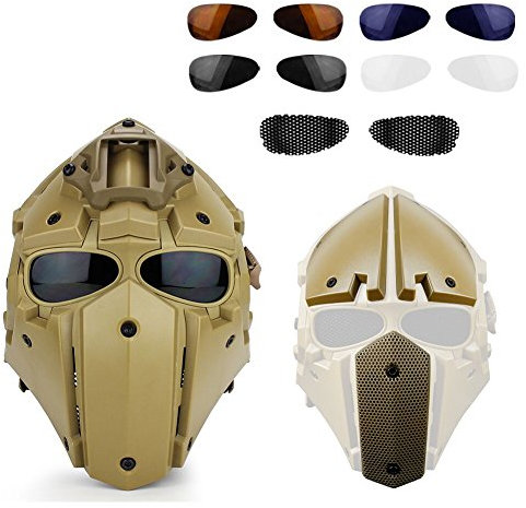 Kayheng Casque de Moto Tactique Tactile Complet avec Masque pour la Chasse Paintball Military Cosplay Movie Prop