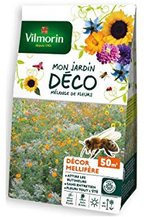 Vilmorin-Mélange de Fleurs méllifères - semences pour plantations - Fleurs Basses 30 cm annuelles pour 50m²- Fleurs Riches en Nectar pour Nourrir Les Abeilles