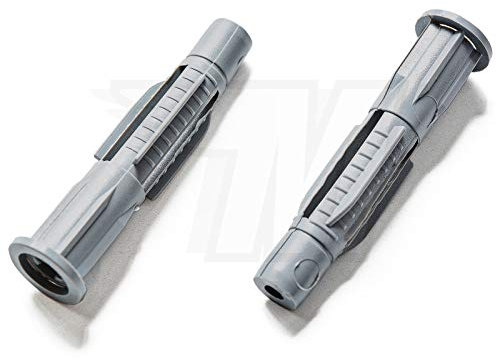 Universal Dowels for Solid Building Material Hollow Building Material in Red/Grey with Collar Pack of 50, Grey