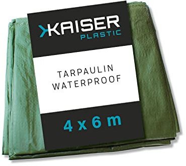 KAISER PLASTIC® Gewebeplane | Xtra Strong | 4 x 6 m | Schutzplane | Abdeckplane | grün und reißfest