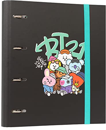 Grupo Erik Archivador 4 anillas BT21 - Carpeta A4 anillas tapa dura | Material escolar y papeleria Vuelta al Cole