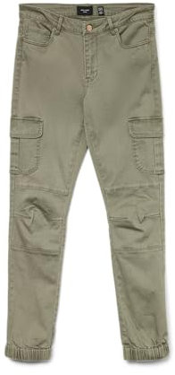 VERO MODA Damen Jeans Hose Stretch Denim Jogger Pants Cargo Stoffhose VMIVY, Farben:Grün-2, Größe:XL / 32L, Beinlänge:L32