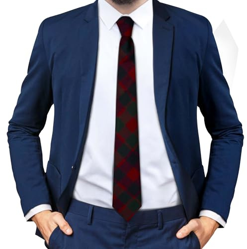 BRAW CLANS TARTANS Cravatte da uomo in 100% lana scozzese, realizzate in Scozia, larghezza 8 cm, cravatta formale multicolore da uomo, regalo per festa del papà, matrimonio, Natale, Gow, standerd