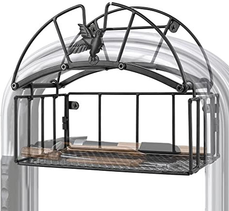 STYDDI Heavy Duty Decorative Garden Hose Holder with Storage Compartment Holds up 150-foot Capacity, Metal Wall-Mounted Water Hose Hanger Rack for Wall, Fence, Lawn, Yards