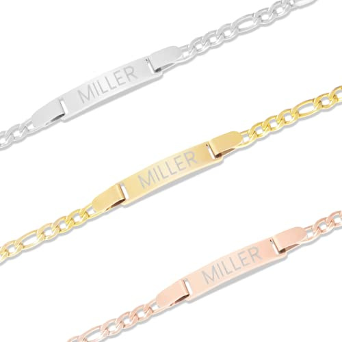 Party to Be Bracelet Enfant Personnalisé 15cm pour 0-6 Ans Gourmette Bébé Personnalisable avec Nom Prénom Identification (Style B)