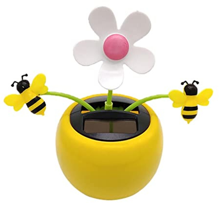 Solar Dancing Flower Sunflower Toys, Solar Dancing Ornament, Car Swinging Dancing Toy Car Windowsill Decoration Honey Bee Swing Toys Solar Power Kits