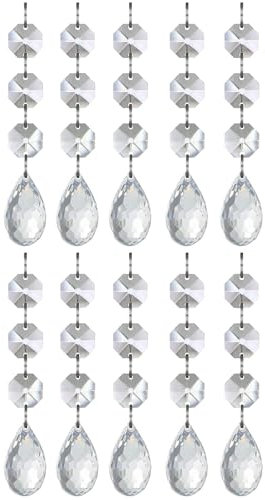 UCLEVER 10 Pièces Prismes de Lustre en Cristal de Noël 30mm Cristal à Suspendre Pampille Cristal Transparent (Gouttes d'eau)