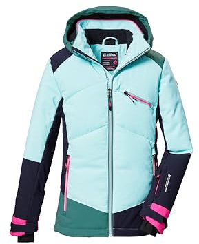 killtec Bambine e ragazze Giacca da sci/giacca funzionale impermeabile con cappuccio e paraneve KSW 403 GRLS SKI JCKT, mint, 128, 42071-000