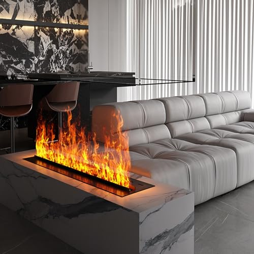 3D Water Vapor Fireplace Insert with Realistic Atomized Flame Effect Decorative Fireplace (80cm)