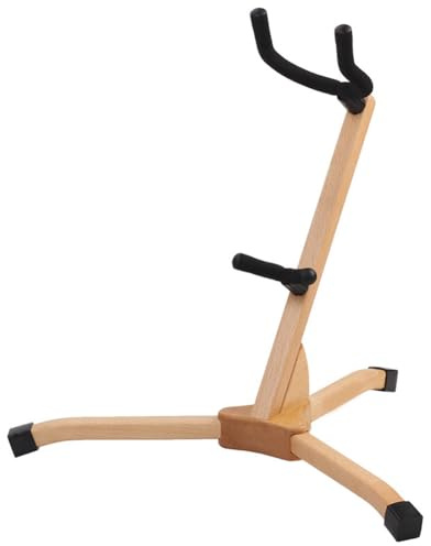 Sileduove Support pour saxophone en bois massif - Support pour saxophone alto ténor - Support flexible - Pieds pliables