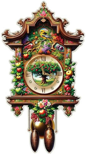 WOODEN.CITY Puzzle in legno da 400 pezzi, orologio a cucù da giardino, con 25 pezzi a forma di natura, 31,8 x 58,4 cm, progettato e realizzato in UE