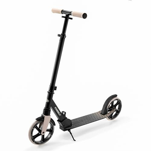 Kinderkraft Freely Scooter ab 3 Jahren, Kinderroller bis zu 100 kg, schnellen Zusammenklappen, Räder aus PP, Beige