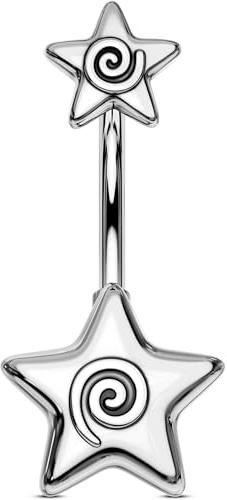 OUFER Body Piercing Belly Button Bars 316L Surgical Steel Belly Bar 14G Navel Bars Belly Button Piercing Jewellery 10MM Navel Belly Button Rings